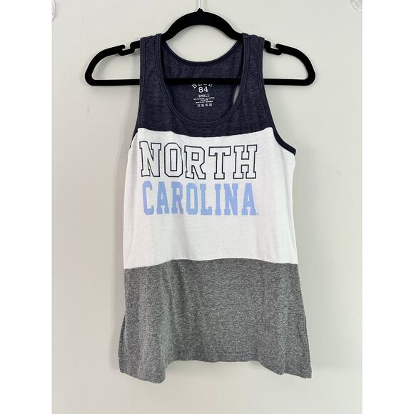 UNC University of North Carolina Blue 64 Racerback Tank Womens Small White Sport - Picture 3 of 4